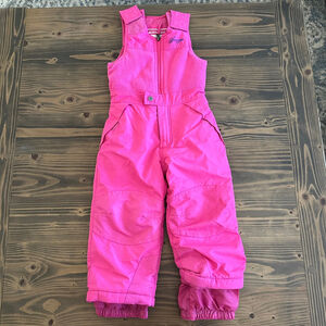 Snozu Girls Pink Puffer Snow Bib 4T Insulated Winter Ski Pants